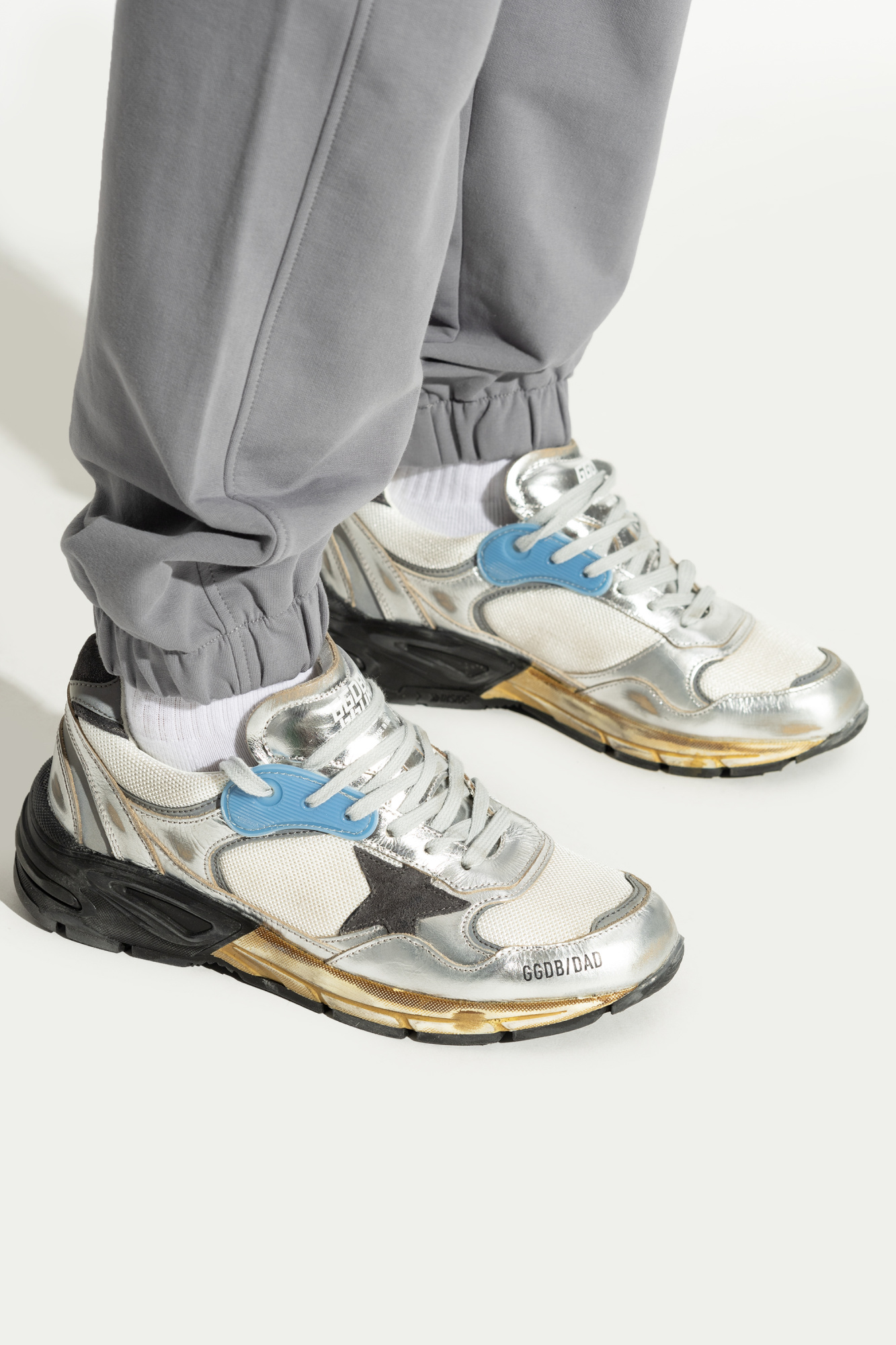 【Golden 】Running Dad Silver Tab Sneakers - White White Sports shoes `Running Dad New` Golden Goose - Vitkac AS